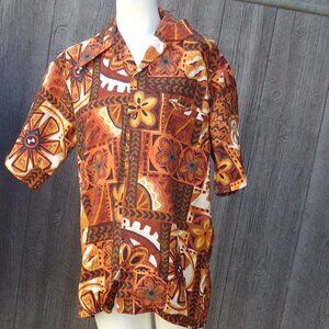Vintage Barefoot Paradise NOS Hawaiian Shirt M Cotton oldstock Hawaii Print